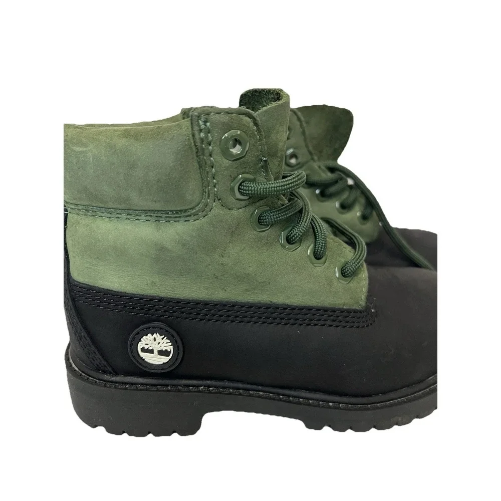 Timberland Waterproof Kids 12.5 Black And Green Boots School Camping Fishing